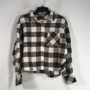 Scotch & Soda Button Up Flannel Shirt, Women's Size S - Brown